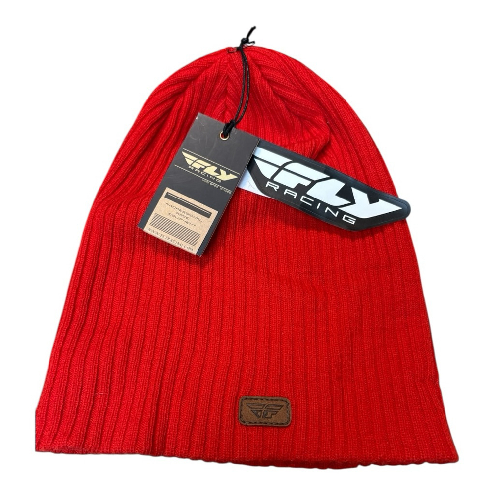 FLY Racing Slouch Ribbed Beanie One Size Red NWT - Picture 2 of 4
